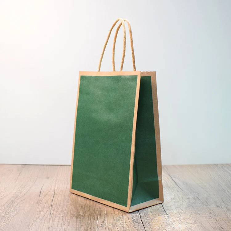 Recyclable kraft paper bag reusable shopping paper bags with logo printed