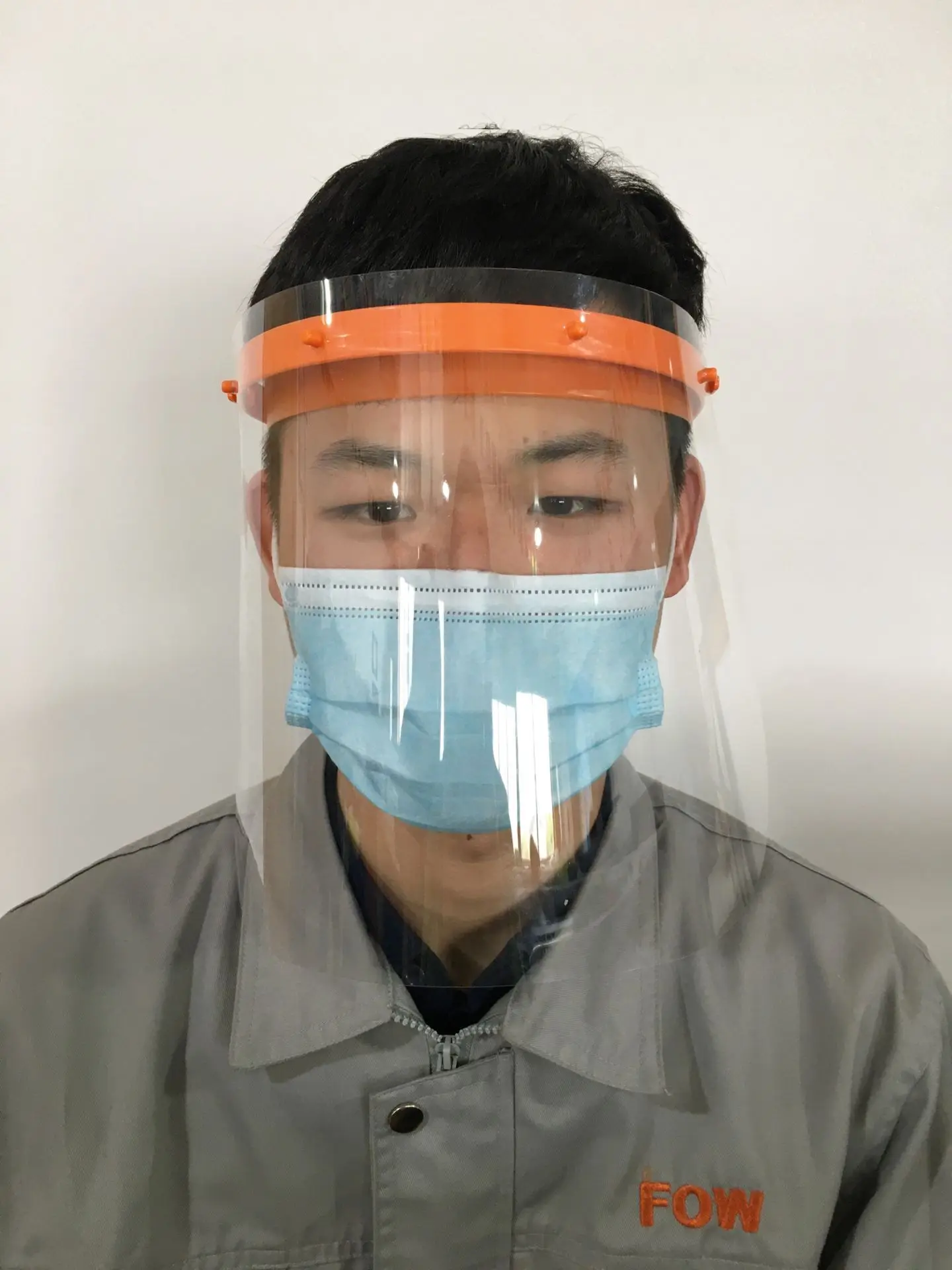 
Transparent Plastic Face Mask Face Shield with Plastic Handle 