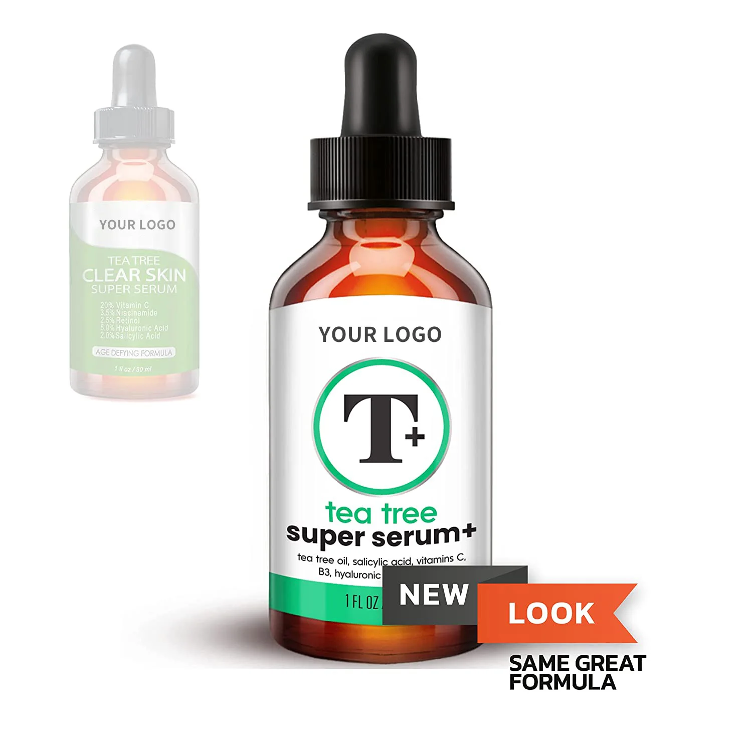 FORMULATED FOR ACNE TREATMENT WITH TEA TREE ESSENTIAL OIL VITAMIN C SALICYLIC ACID RETINOL TEA TREE CLEAR SKIN SUPER FACE SERUM