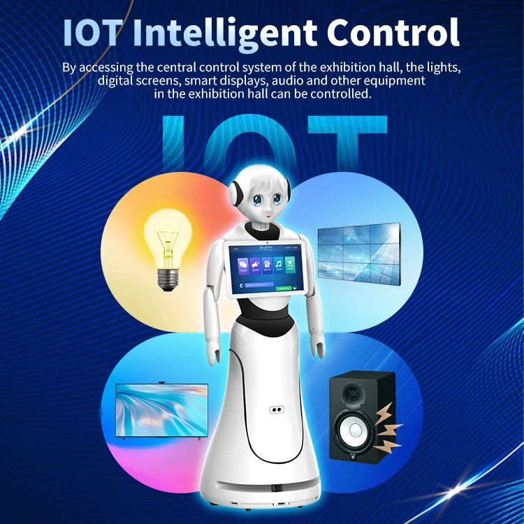 ELUEYES AI Smart Welcome Guide Face Recognition Advertisement Commercial Service Bank Efficient Remote Control Reception Robot