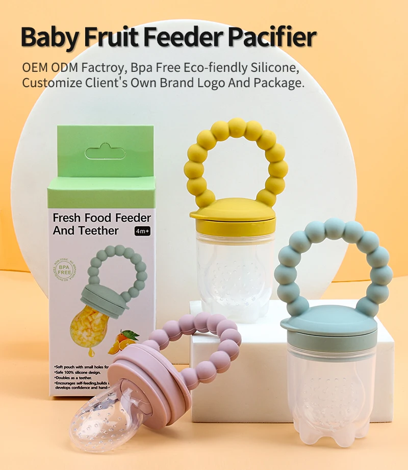 Wholesale Oem Funny Tooth Design Eco Silicone Bpa Free New Born Baby Food Fruit Pacifier Fresh Food Feeding Nipple Baby Pacifier