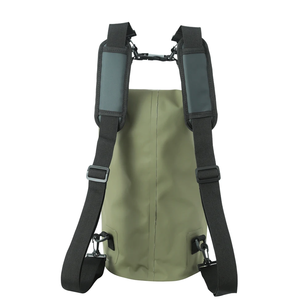 Army green 20L 500D pvc tarpaulin ocean pack beach boating floating diving swimming waterproof dry bag