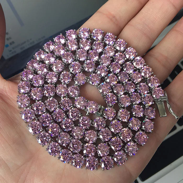 Ювелирные изделия в стиле хип-хоп, теннисная цепь с муассанитом, ожерелье с бриллиантами