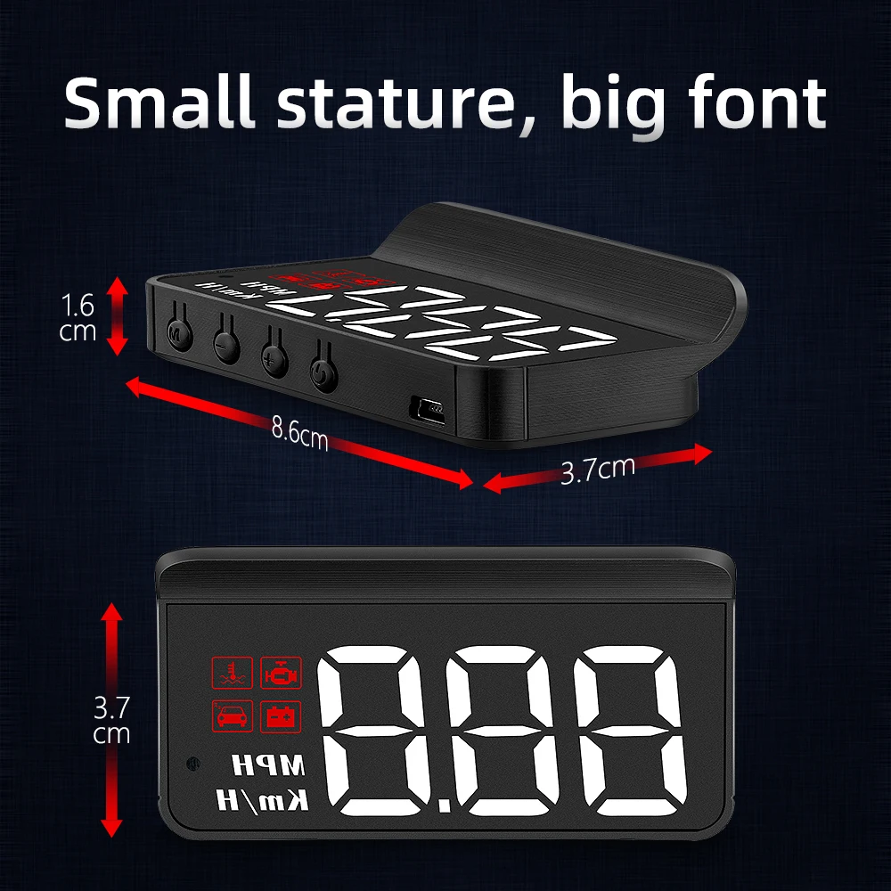 Hot Sale Universal Smart Vehicle Front Windshield Head-up Speedometer Display Obd2 Mileage Car Hud Display M3
