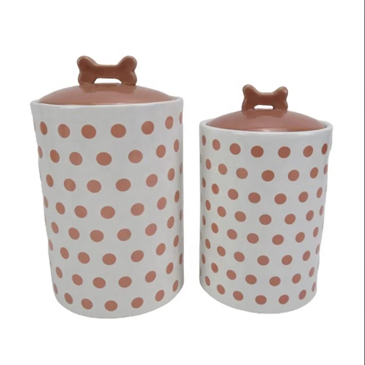 Pet Food Cookie Treat Bone Lid Good Dog Ceramic Jar gun soap bubble