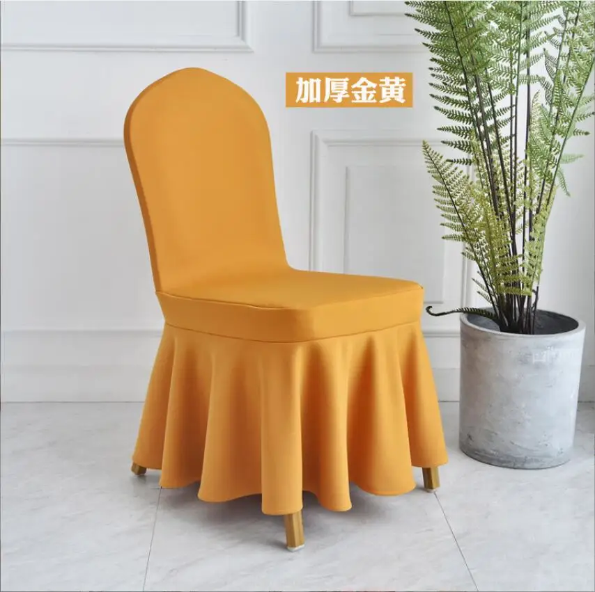 Factory Supply Custom Logo Sapphire Blue Thickened Polyester Cotton Hotel Banquet Armless Chair Cover for Party Wedding