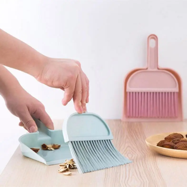 Handle Small Broom Computer Cleaning Brush Plastic Sweep Small Table Sweeper Mini Cleaning Brush Set