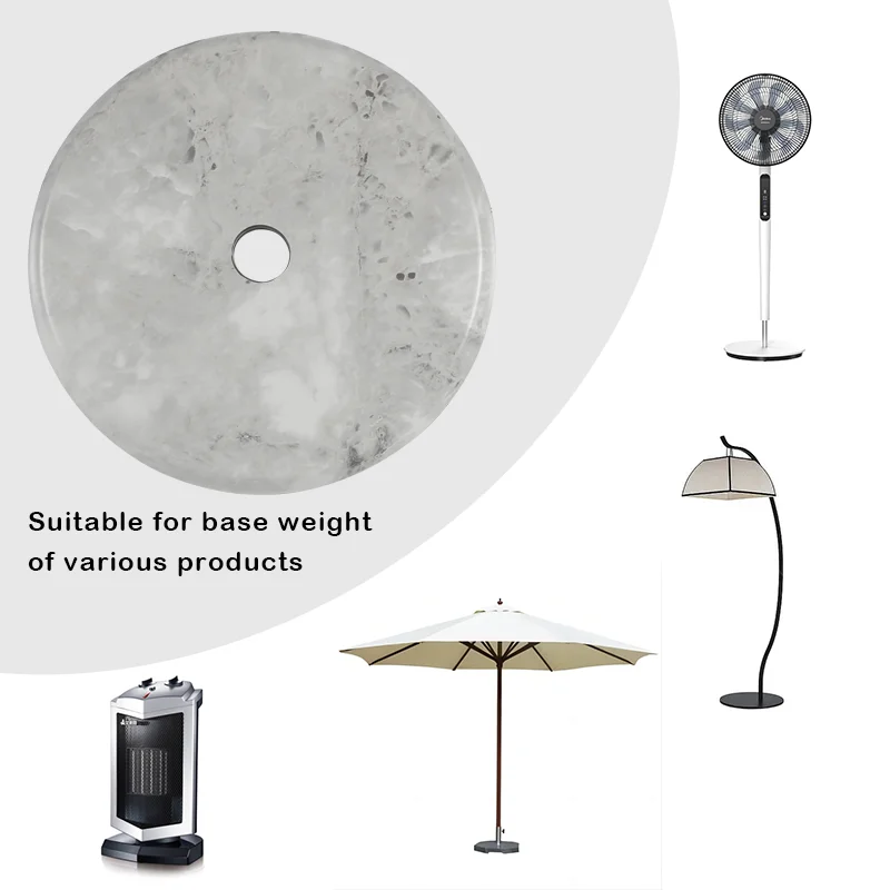 2024 Custom color size OEM ODM new material Eco-friendly wooden stand round fan base wheels parts counterweight