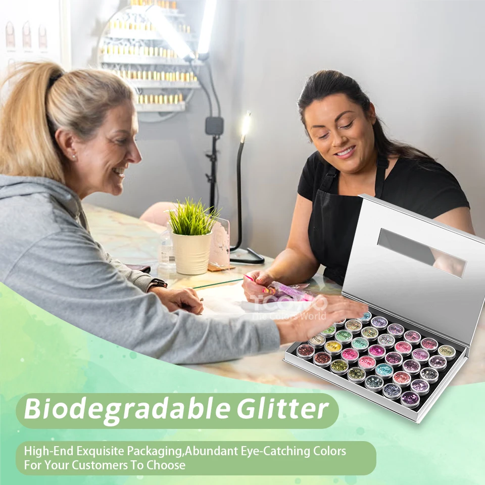 High-End Cosmetic Safe Sparkle Vegan Glitter Set Eco Friendly Biodegradable Glitter for Face Eyeshadow Nail Festival Makeup