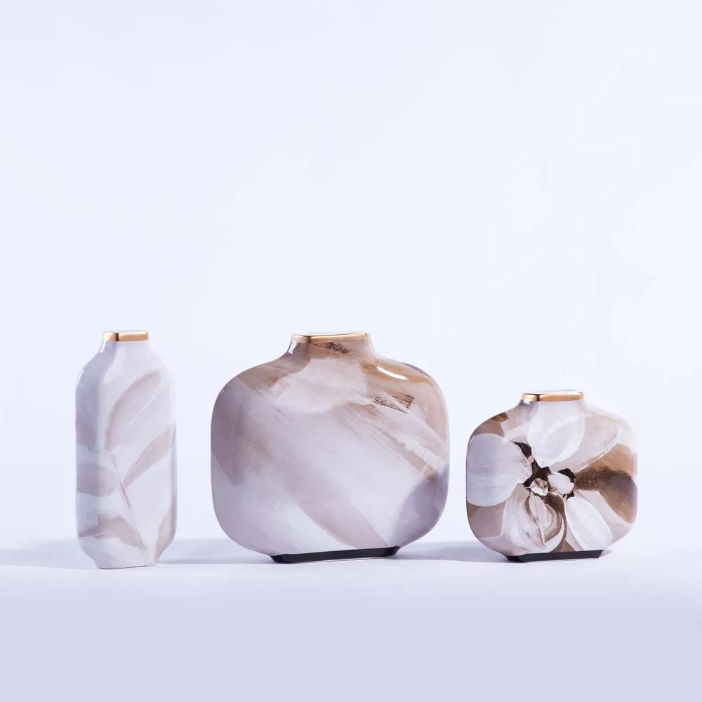 Modern Marble Decal Ceramic Living Room Table Flower Vase for home decor