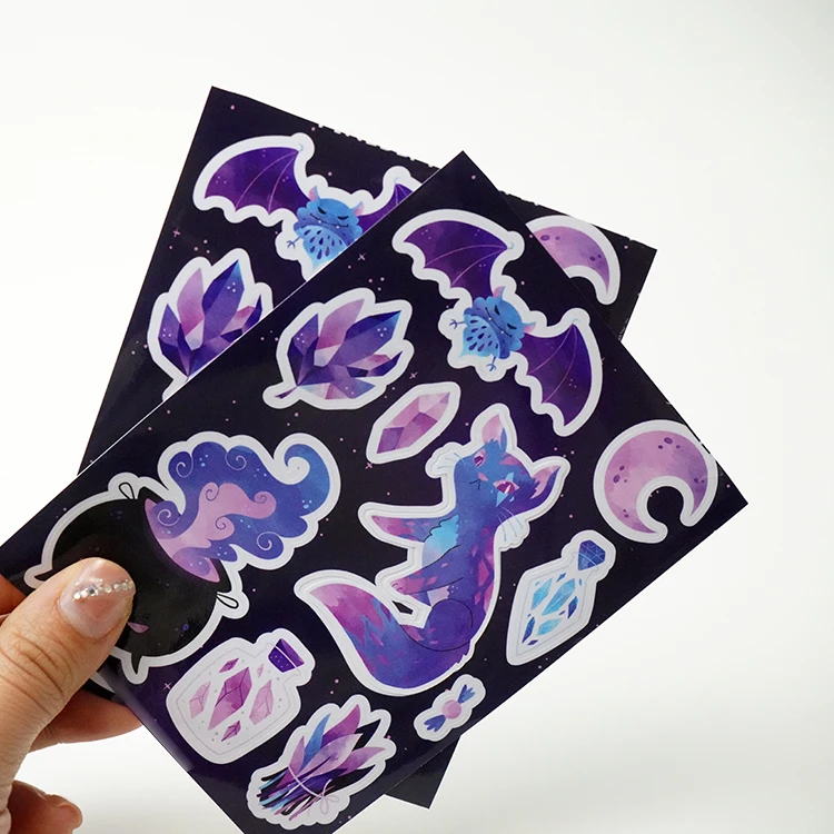 Wholesale Custom Printing Waterproof Self Adhesive Vinyl PVC Cartoon Decoration Kiss Cut Sticker Sheets