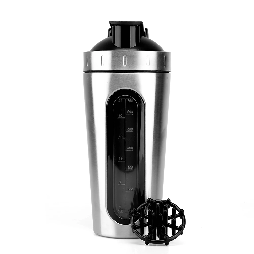 New model 304 Stainless Steel Keep Hot and Cold Shaker Bottle with PP Mixing Ball