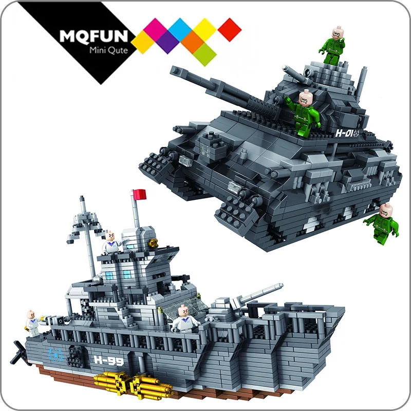 PZX Building Star Army Military Warship Destroyer Ship 3D Model DIY Diamond Mini Building Blocks Bricks Educational Toy for Kids