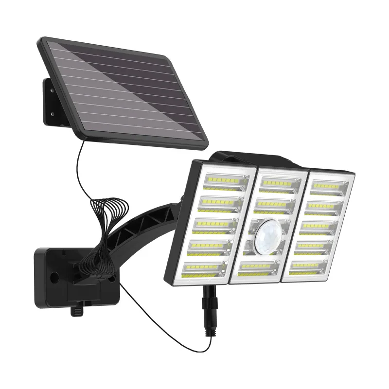 New Style Outdoor Solar Collapsible 3 Leaf Wall Lamp with motion sensor IP65 waterproof outdoor solar safety lamp