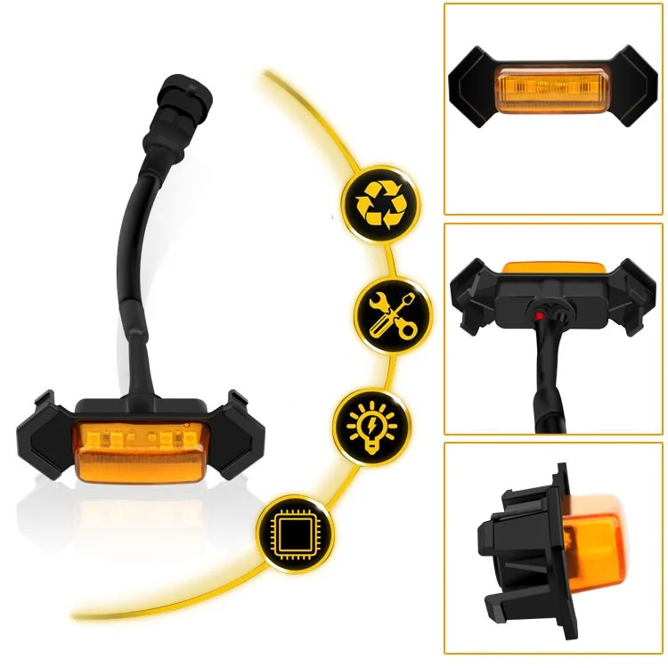 LED Front surface mounted Grille Lamps Amber Flashing Strobe grille light for car Tacoma GMC Ford truck