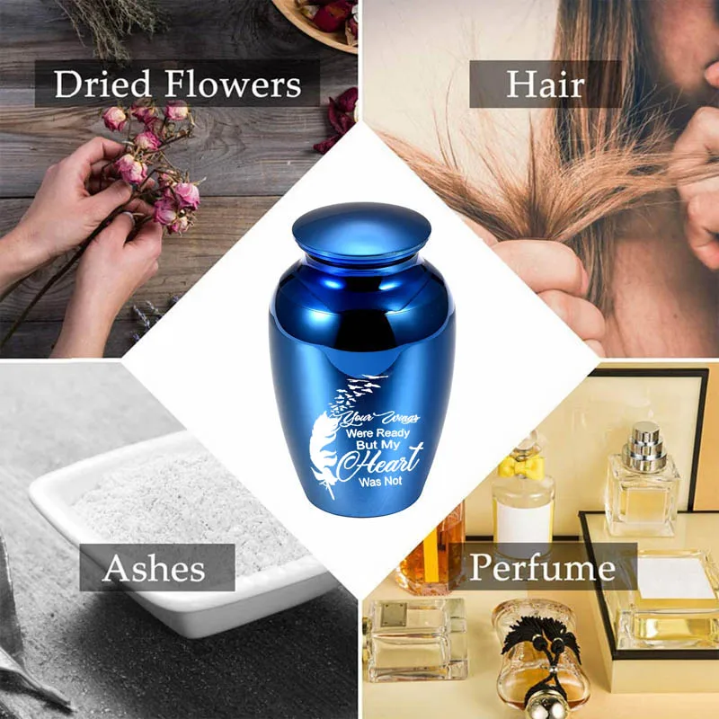 Small Cremation Urns for Human Ashes Angel Feather Decorative Stainless Steel Pet Keepsake Urn Mini Memorial Funeral Ash Holder