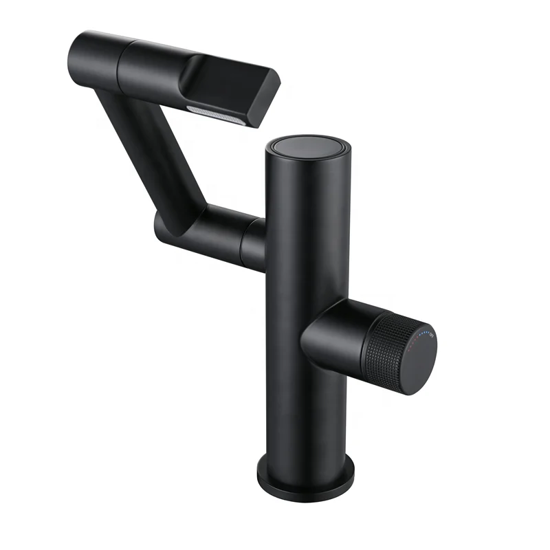 2022 Luxury Black All Copper Digital Smart Faucet For Bathroom Basin Washroom Sink With Temperature Display