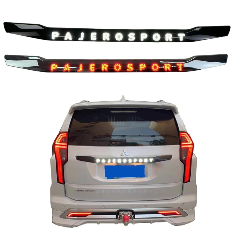 LED Rear Trunk Lid trim modified lights For Mitsubishi pajero Montero sport  2016 - 2020 Reflector Brake lamp drl tail Light