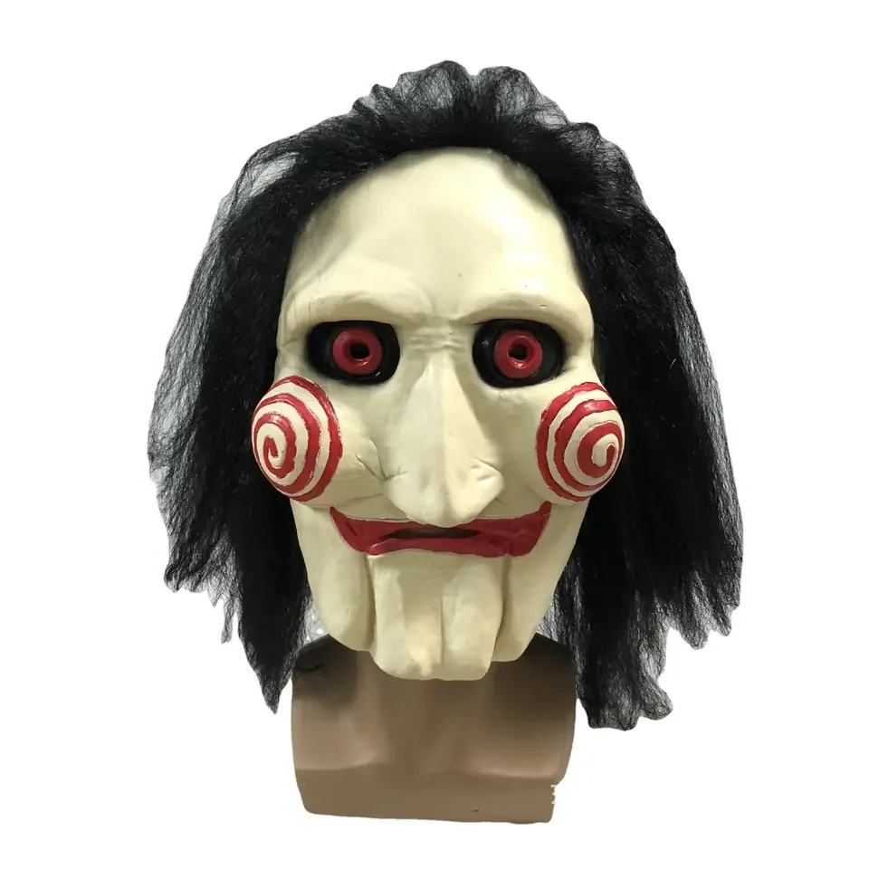 2023 Chainsaw Horror Mask With Wig Chainsaw Horror Massacre Movie Theme Halloween Cosplay Horror Latex Full Face Mask