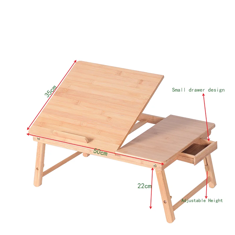Hot Sale Factory Bamboo Folding Laptop Table Adjustable Portable Bamboo Laptop Table Handmade Foldable Bamboo Laptop