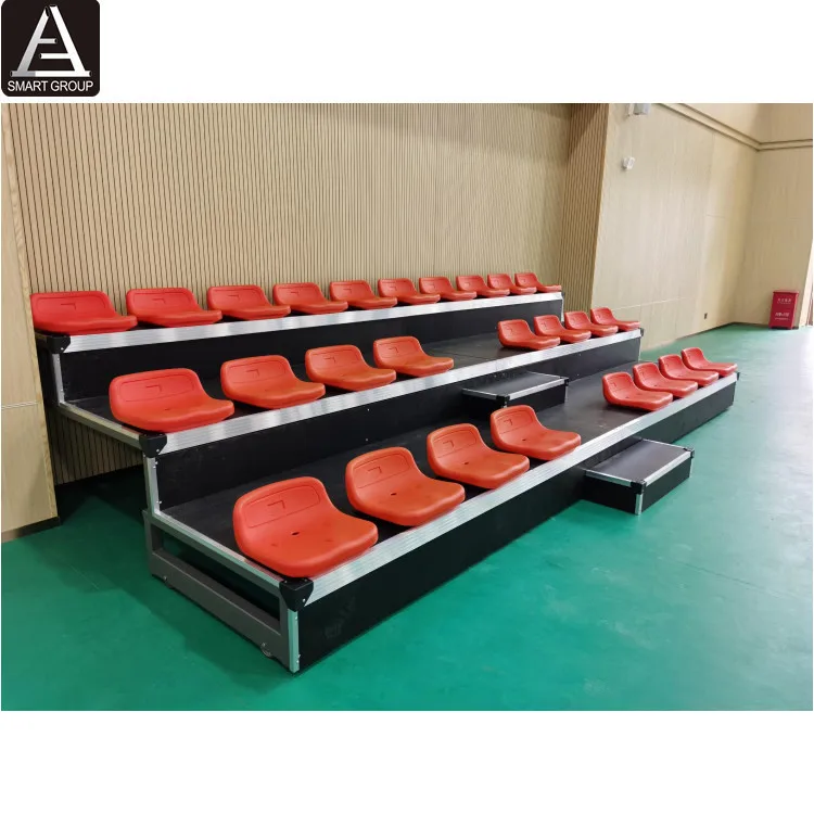 3 Rows Small Temporary Bleacher Telescopic Folding Bleacher Used Retractable Bleachers Use For Event
