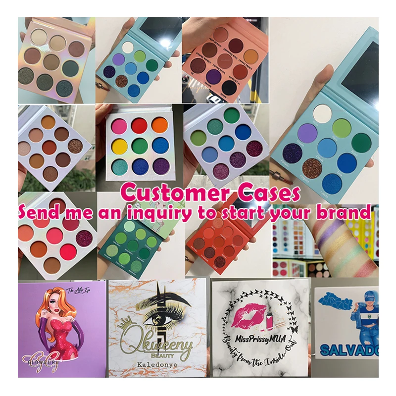 Private Label Custom Logo Makeup Vegan Single Matte Eyeshadow High Pigment Shimmer Metallic Pressed Glitter Eye Shadow