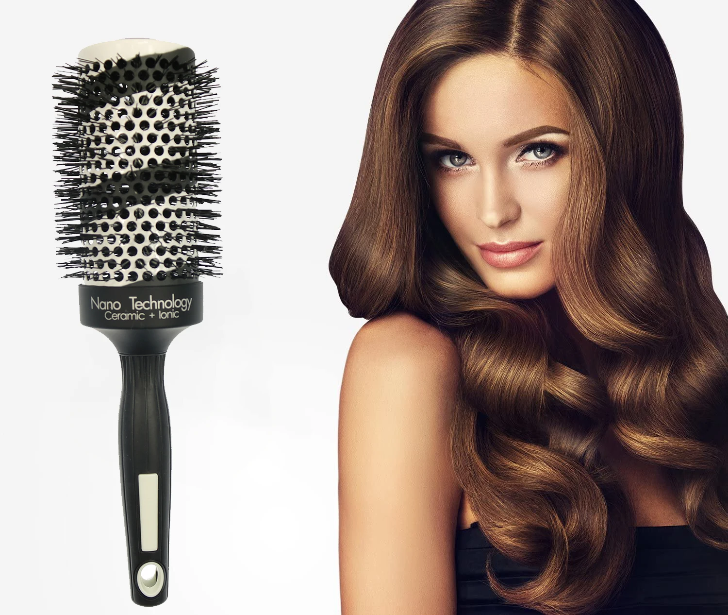 Wholesale Private Label Ceramic Round Hair Brush  Nano Technology Thermal Styling Hair Brush for Blow Drying