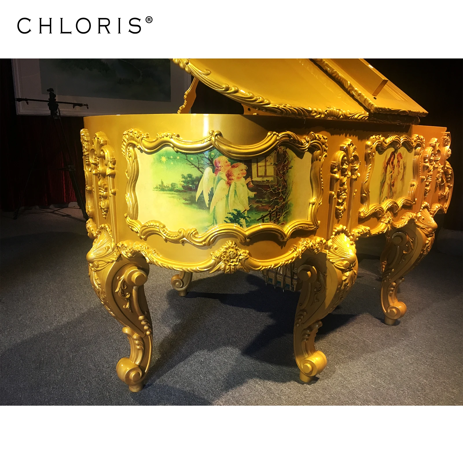 88 Keys piano 168 Luxury Home Furniture Custom Bespoke Gold Piano Grand for Sale Hg-G6