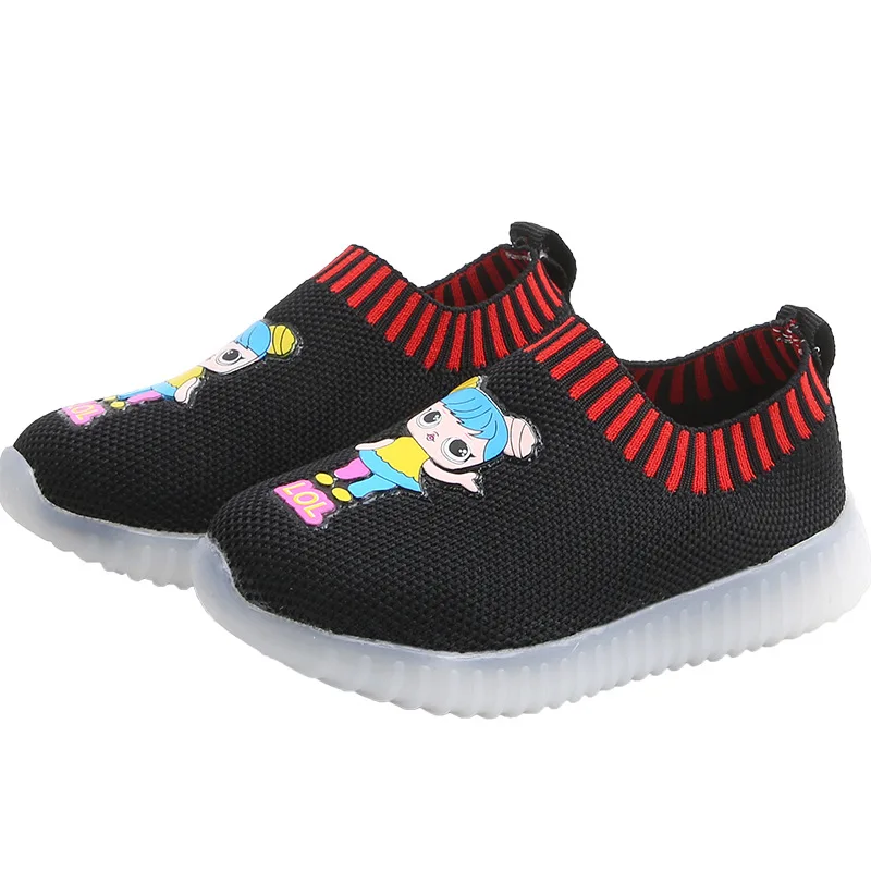 Новинка 2021, лидер продаж, оптовая продажа, дизайнерская сетчатая светящаяся детская обувь Outong, повседневная розовая детская светодиодная обувь для маленьких девочек