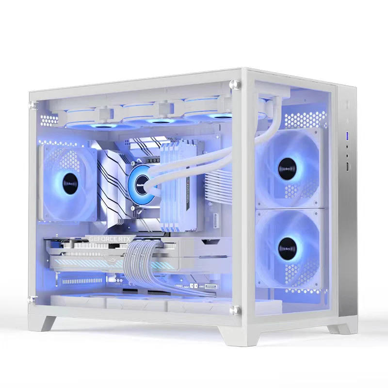 Wholesale 2023 New Design Custom Atx Pc Case Tempered Glass Panel Gaming Pc Case SPCC Computer Cases & Towers With Power Supply