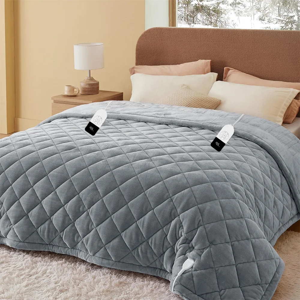 Custom King Size 50*60 Inch Fast Heating Blankets Home Sofa Bed Plaid Quilting Thickened Heated Electric Throw Blanket