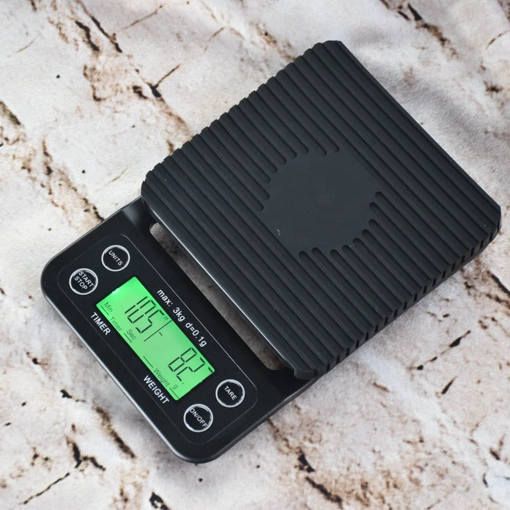 Coffee Scale with Timer 3kg 0.1kg Electronic Digital LCD Kitchen Scale 2*AAA Batteries Baking Measure Tools BP122 Nenya OLi