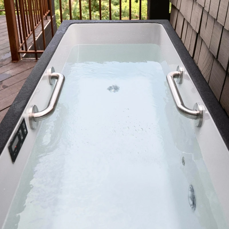 High quality Black Portable Square Acrylic Cold Plunge Ice Bath Built in Ice Bath chiller