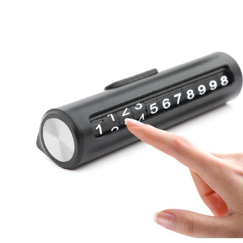 1Pc Car Interior Metal Stop Signs Number Plate Temporary Mobile Phone Number card