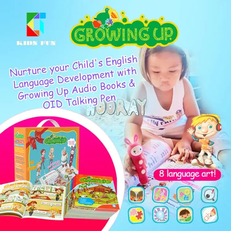 Customized Audio Books Talking Pen Child Cartoon Books Kids Learning English Growing Up Reading Pen Speaking Pen Books