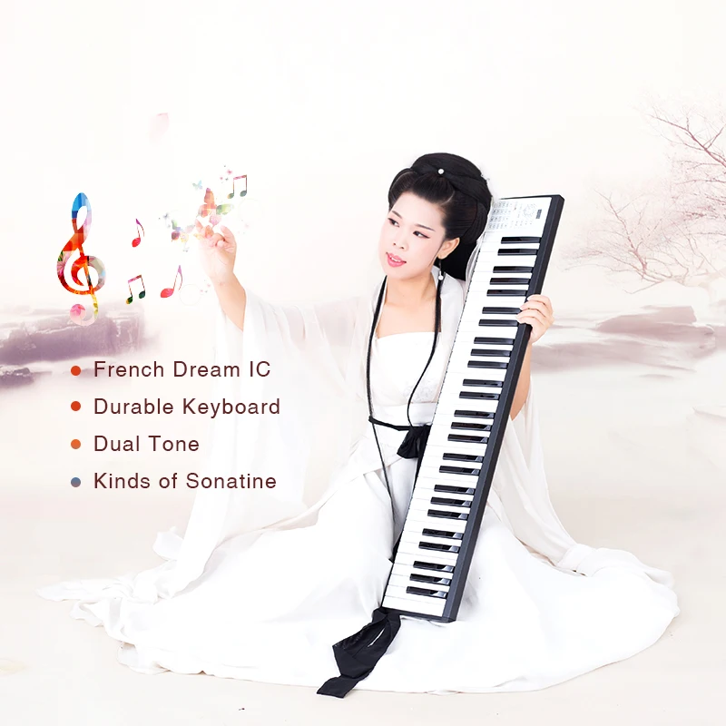 Wholesale The Latest style features music piano keyboard portable piano dual tone durable  keyboard