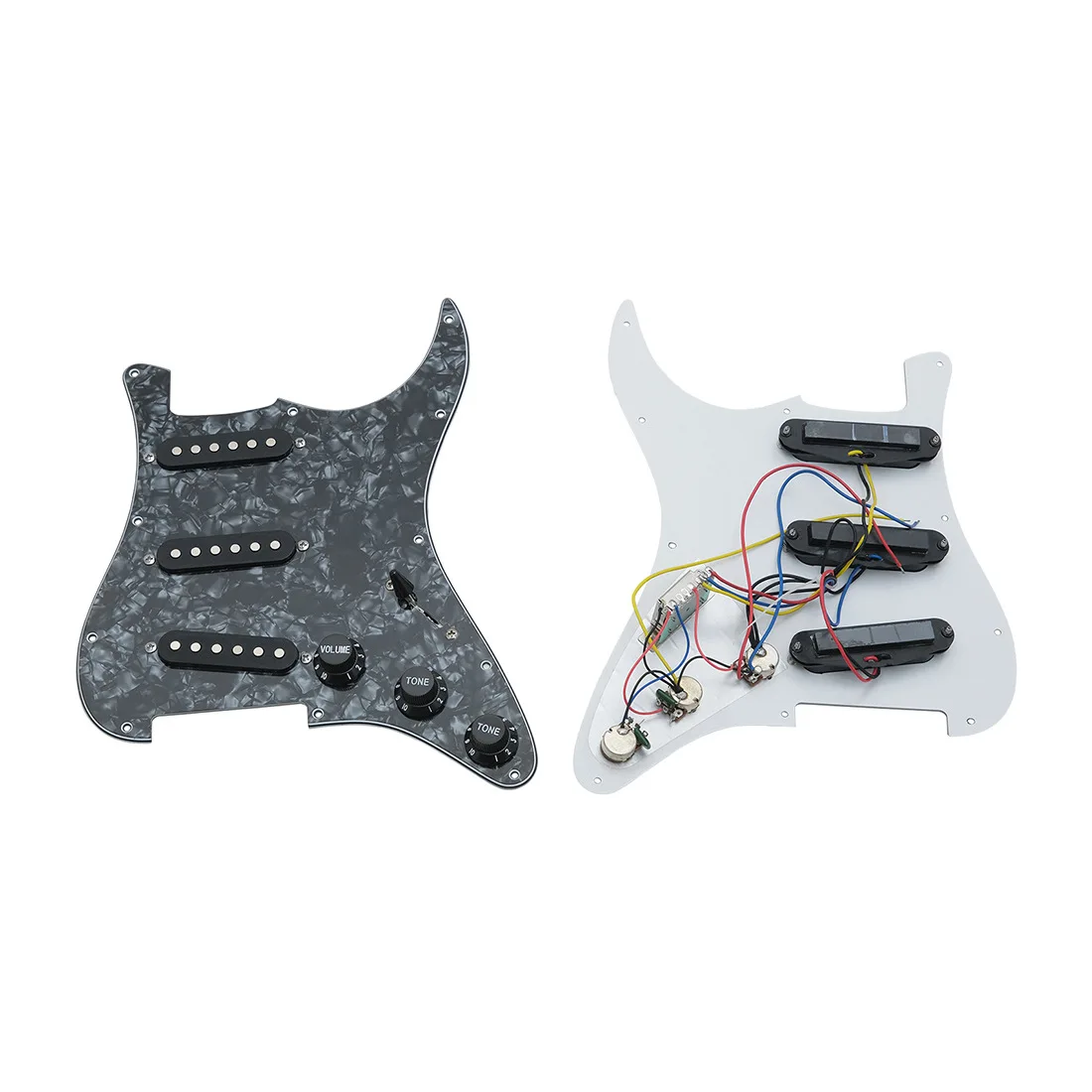 Electric Guitar Pickguard Pickups Loaded Prewired Black 11 Hole Single Coil Pickguard Pickups Parts for FD ST Style Guitar