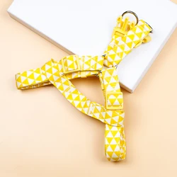 Yellow Pet Harness Chest Dog Harness Pet Strap Harness with matching color accessories