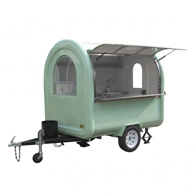 JX-FR220B Hot sale kitchen street food crepe trailer food truck vintage round food trailer