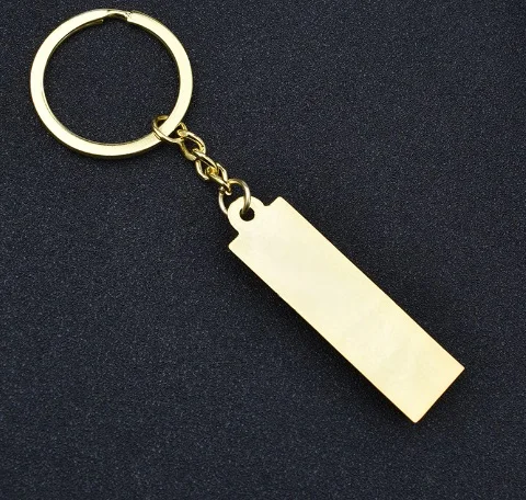 Fashion Metal gold bar key chain souvenir bullion key tag custom logo personalized key ring
