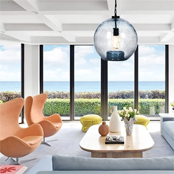 Farmhouse Pendant Light Hand Blown Glass Ceiling Hanging Lamp Shade Kitchen Island Lighting