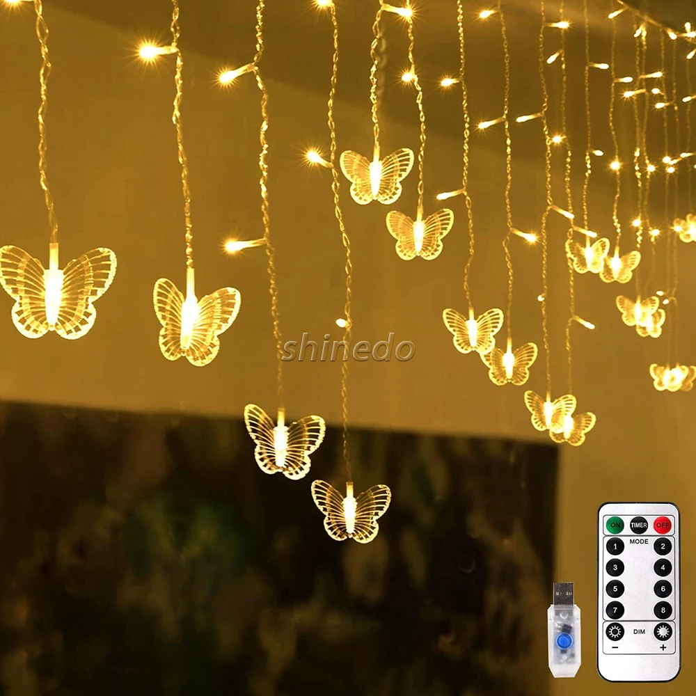 LED Christmas Butterfly string lights Bedroom decoration lighting indoor birthday gifts