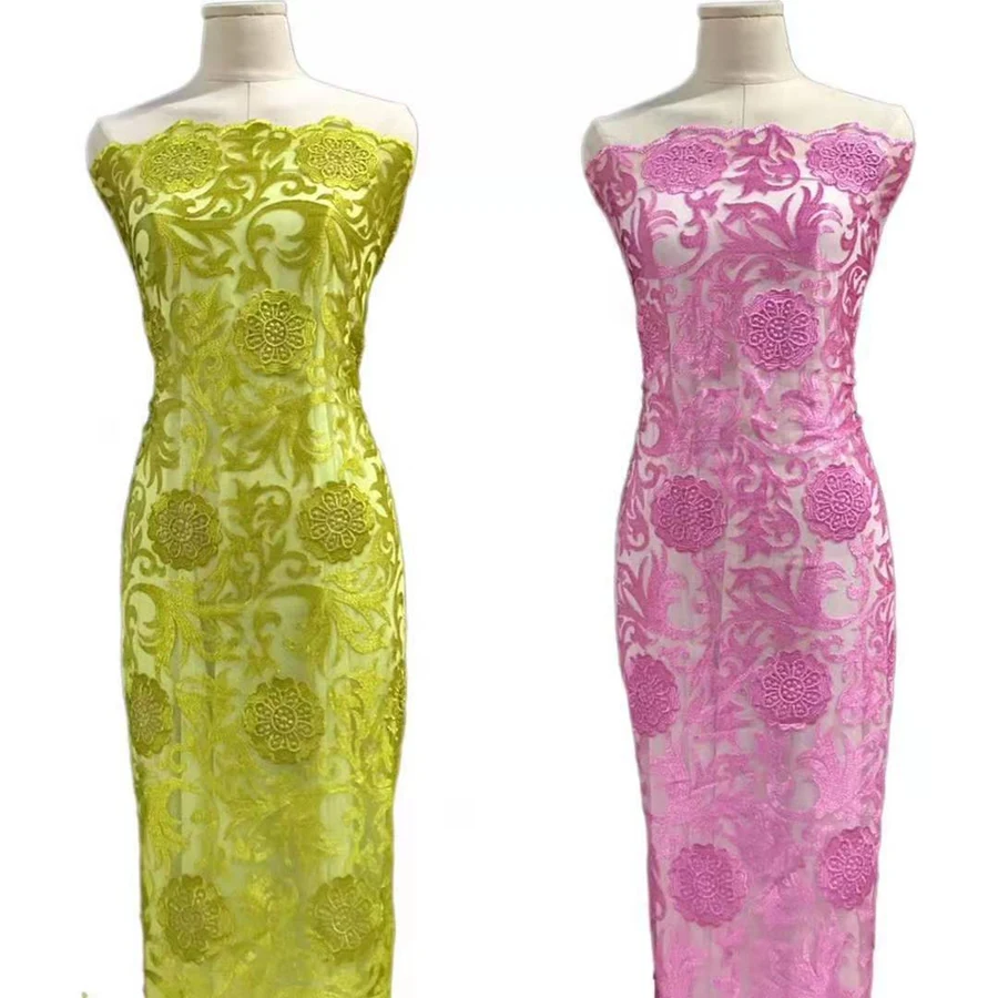 Topone Istanbul French Closure European Bulk Chiffon Guipir Organza Lace Fabric