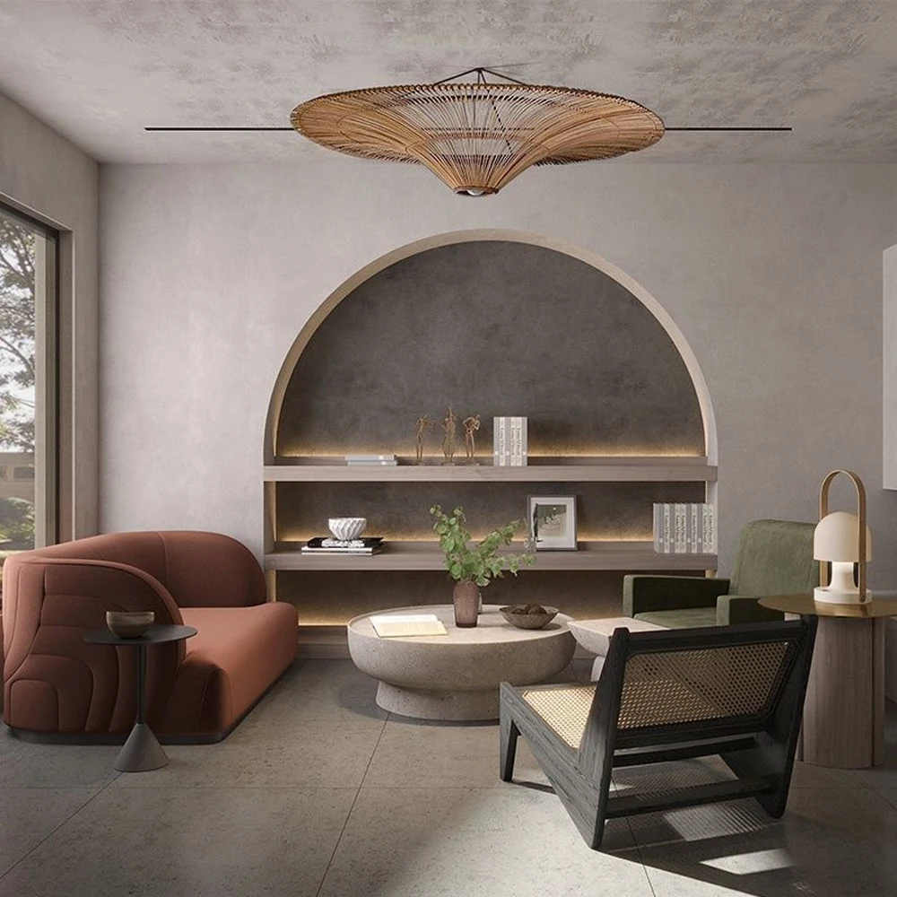 Large Modern Rattan Pendant Light Ceiling Lampshade 100CM Oversized Chandelier