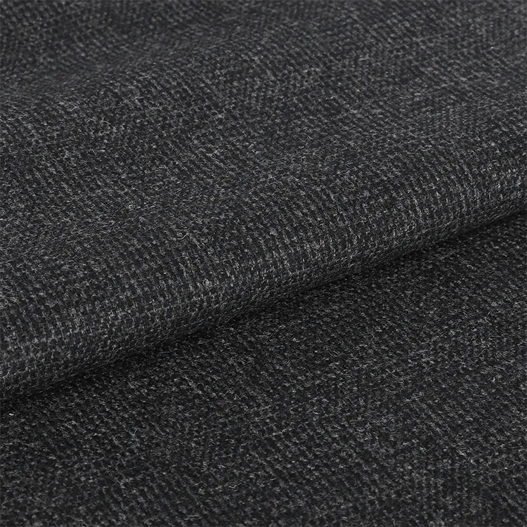 
Hot fashion black grey plaid wool acrylic Flannel classic twill fabric wool flannel fabric 
