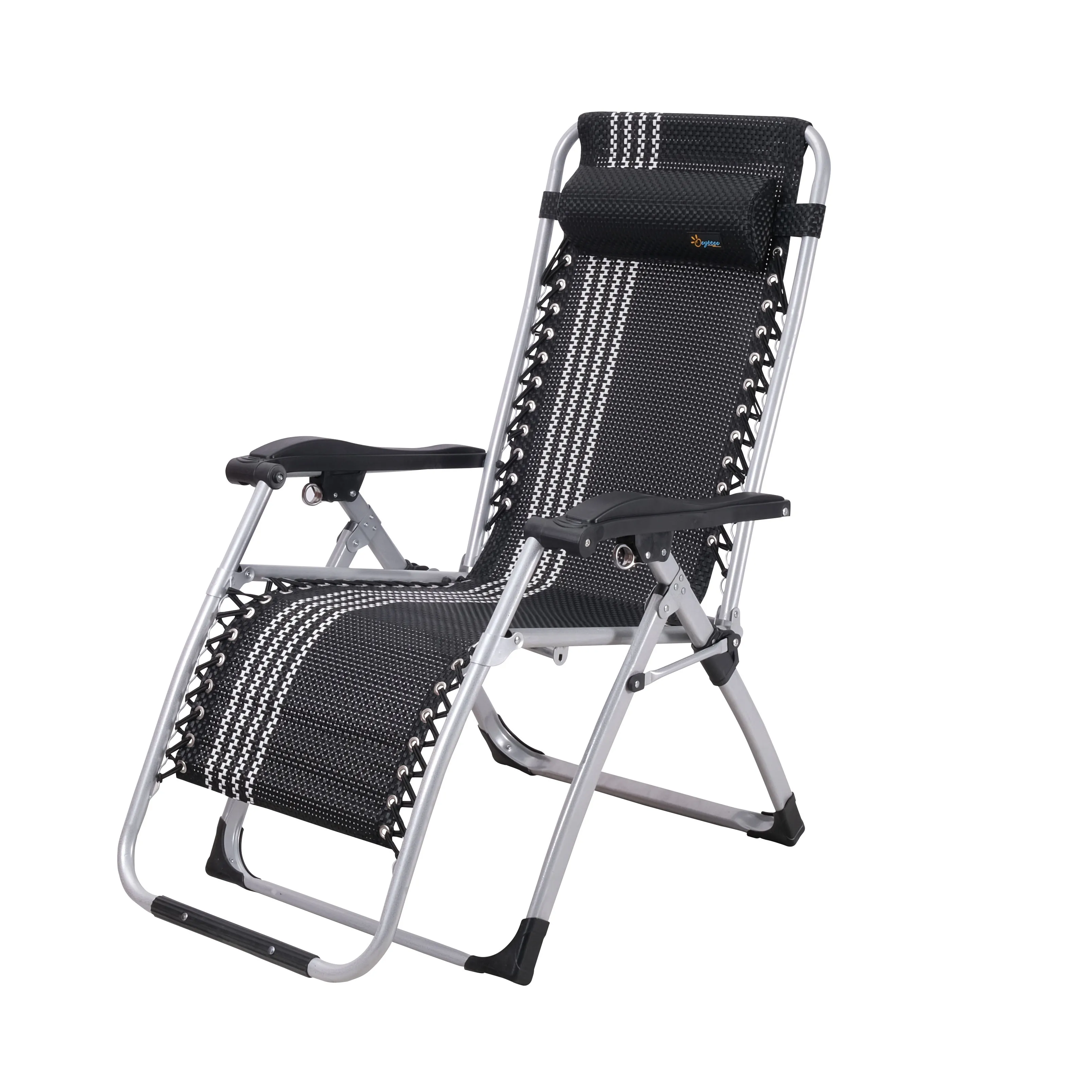 Black Lounge Chairs Folding Bed Adjustable Recliner Patio Chairs Folding Recliner