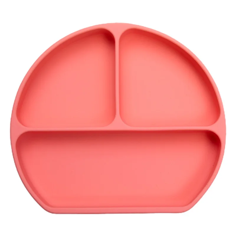 Food Grade Silicone Children Split Baby Plate Drop Proof Silicone Plate Children Cute Cartoon Tableware