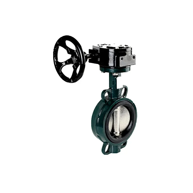 Manual Valves Ductile Iron Soft Seal Gear Worm  Wafer Type Butterfly Valve