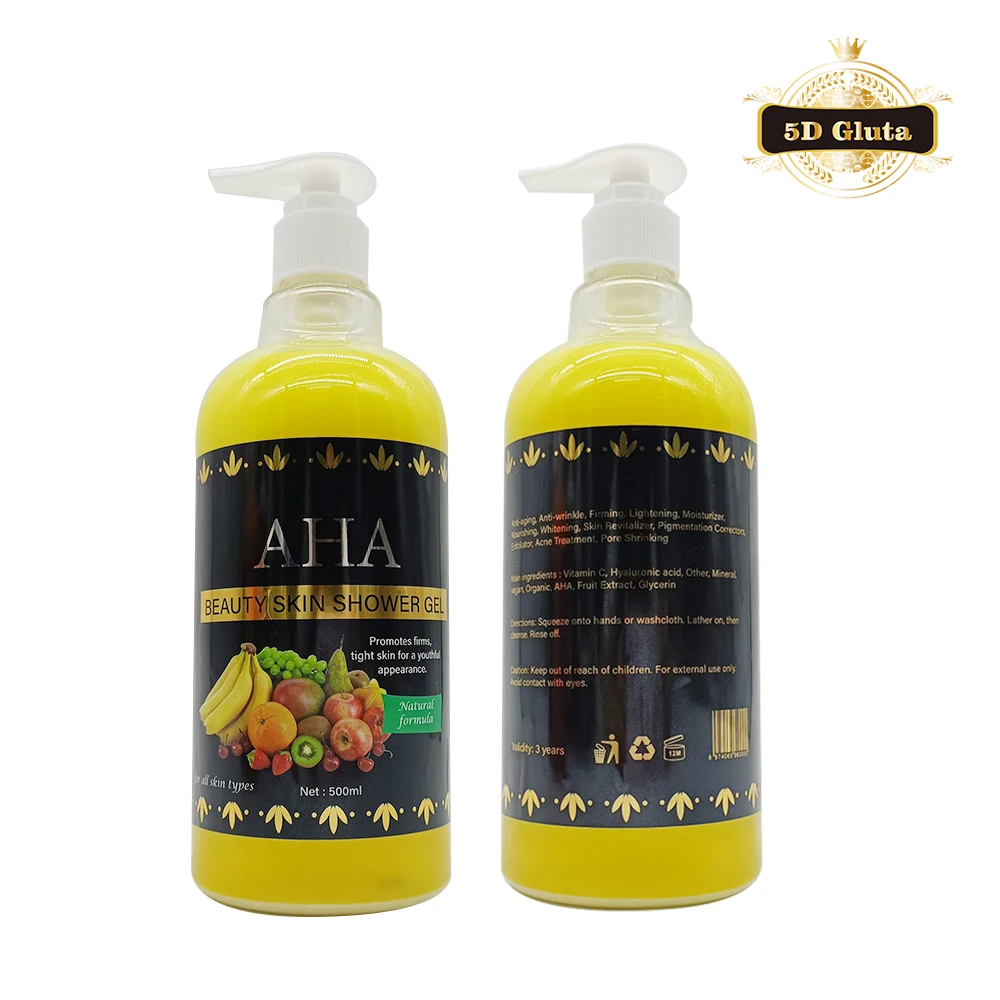 5D GLUTA AHA формула красоты кожи Способствует фирмам плотная кожа лидер продаж Быстродействующий гель для душа с сильным эффектом