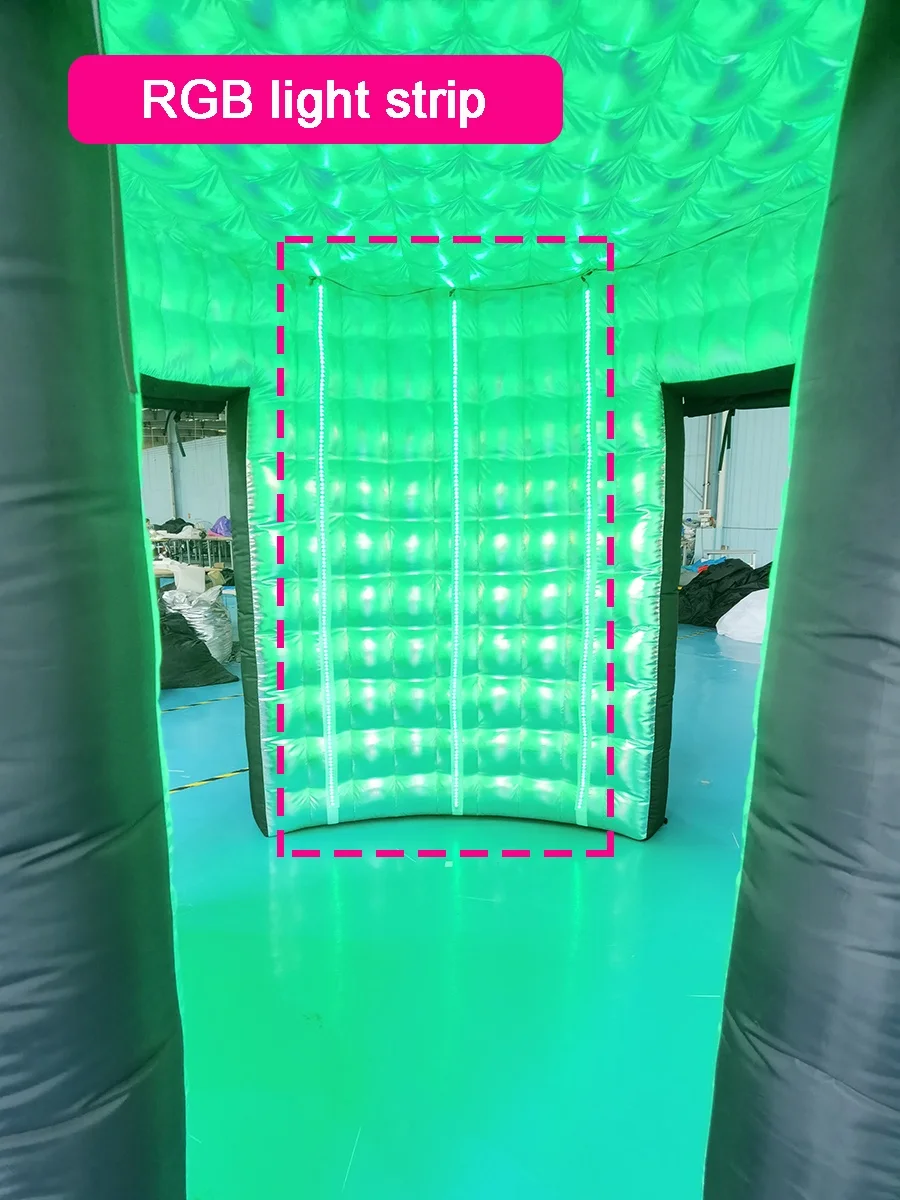 Fast Delivery Portable Customized Air 360 Photo Booth Enclosure Inflatable Cube Backdrop Tent For Party Wedding Event Decoration